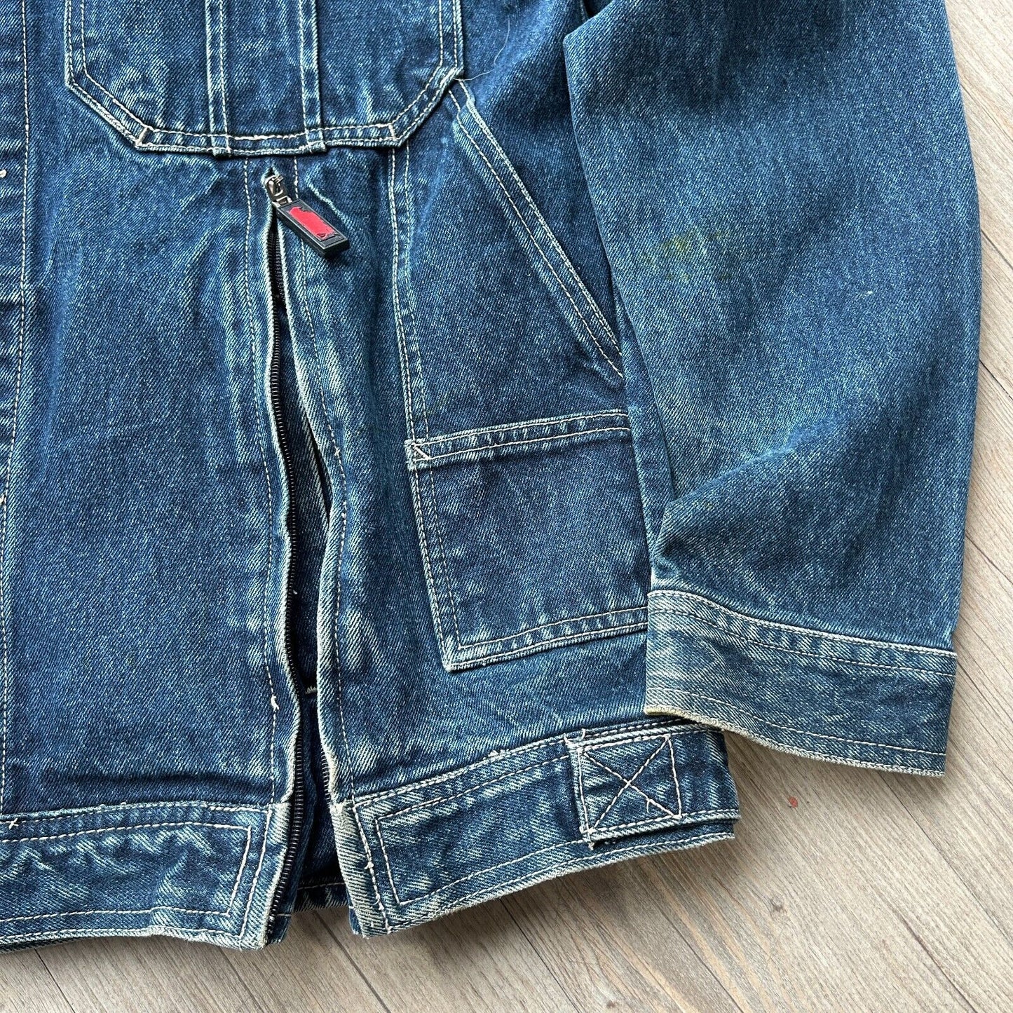 VINTAGE | Johnny Blaze Hidden Zip Pocket Denim Trucker Jacket sz L