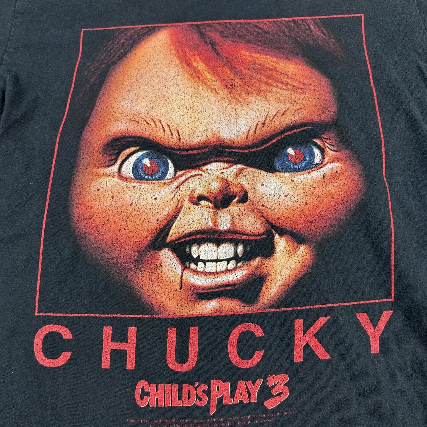 Chucky Child's Play 3 Black Movie T-Shirt sz XS/S Adult