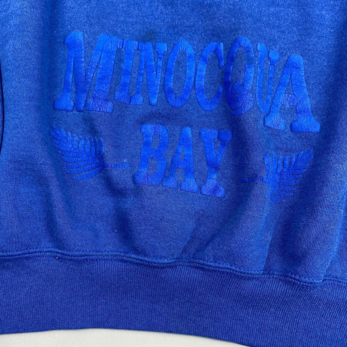 VINTAGE 80s Minocqua Bay Blue Crewneck Sweater sz Large Men Adult