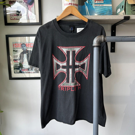 VINTAGE 2001 | WWF TRIPLE H The Game Wrestling T-Shirt sz L Adult