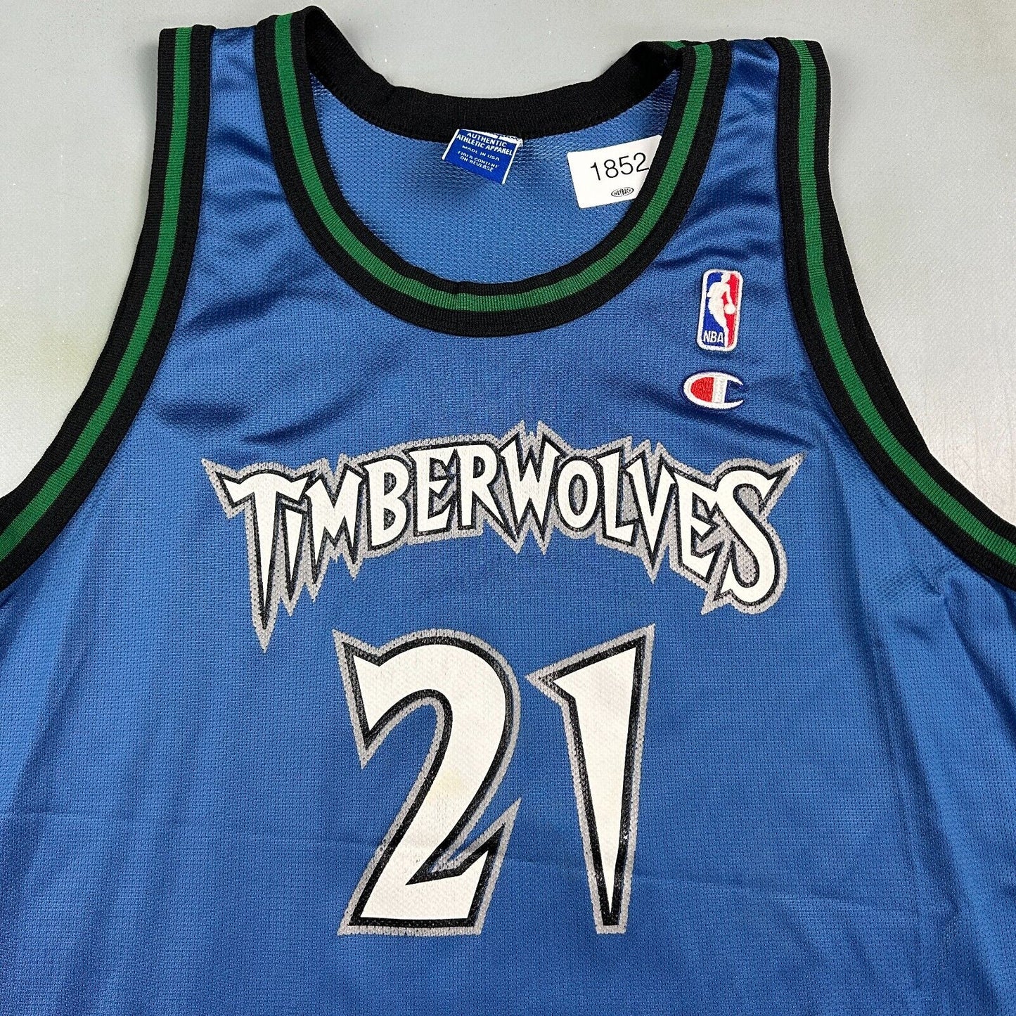 VINTAGE 90s | Minnesota Timberwolves #21 Champion Basketball Jersey sz 48 Adult