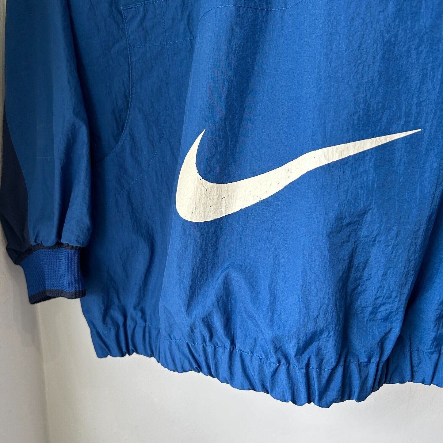 VINTAGE 90s | NIKE Big Swoosh Pullover Windbreaker Jacket sz S Adult / Youth L