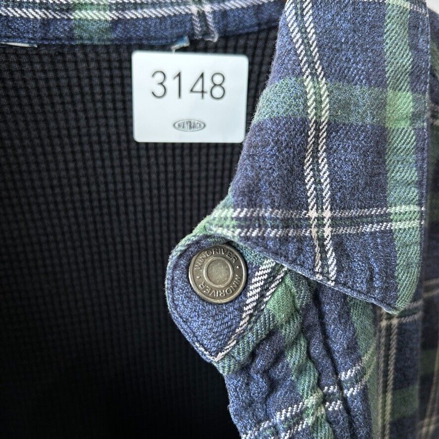VINTAGE | Plaid Flannel Button Snap Thermal Lined Button Down Shirt sz L