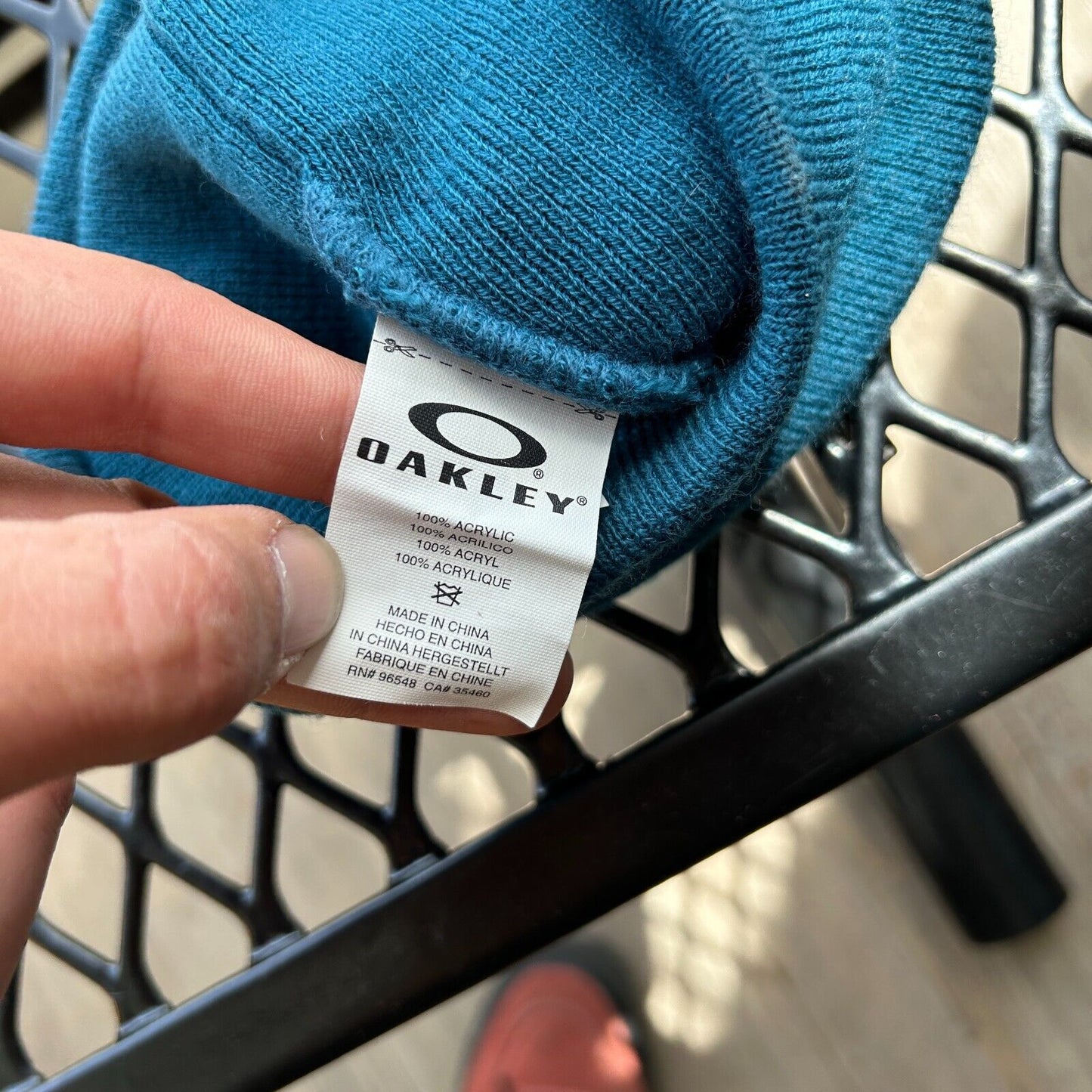 VINTAGE | Oakley Logo Aqua Skully Beanie HAT One Size Adult