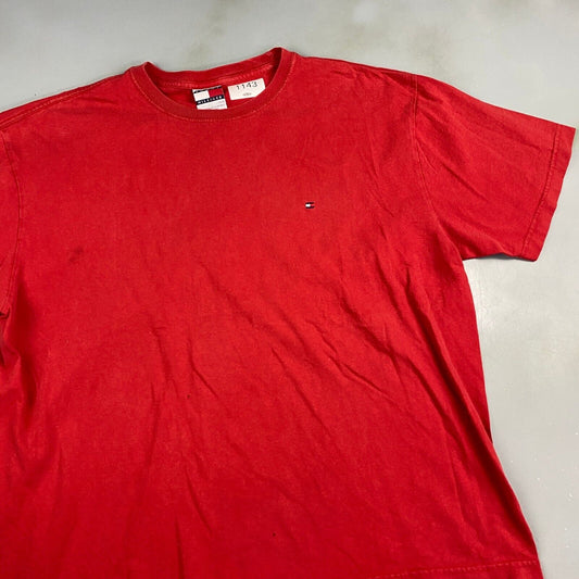 VINTAGE Tommy Hilfiger Sm Flag Red T-Shirt sz XL Adult