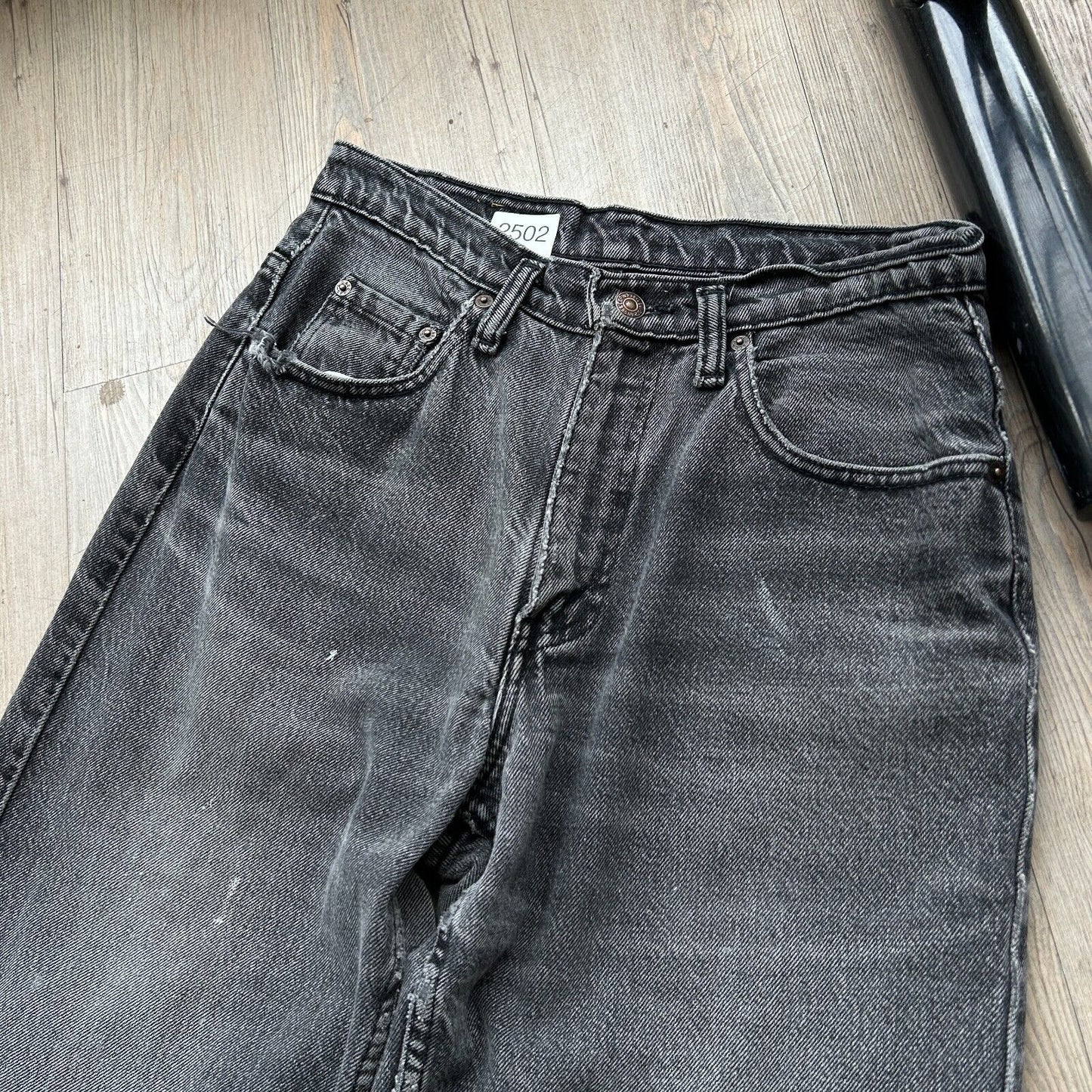 VINTAGE 90s | LEVIS 535 Faded Black Denim Jeans Pants sz W29 L32