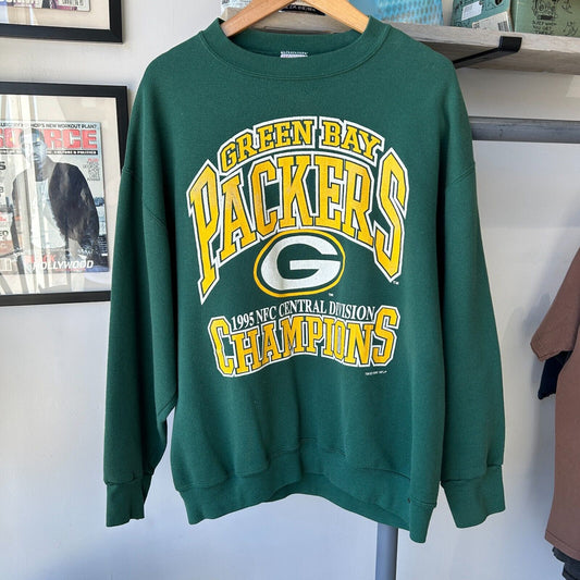 VINTAGE 90s | Green Bay Packers Champions Crewneck Sweater sz XL Adult