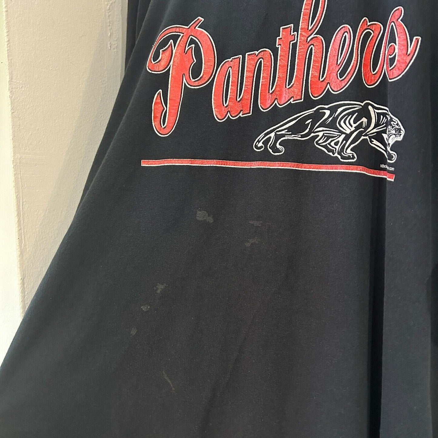 VINTAGE 90s | Harman Panthers Black Logo T-Shirt sz L Adult