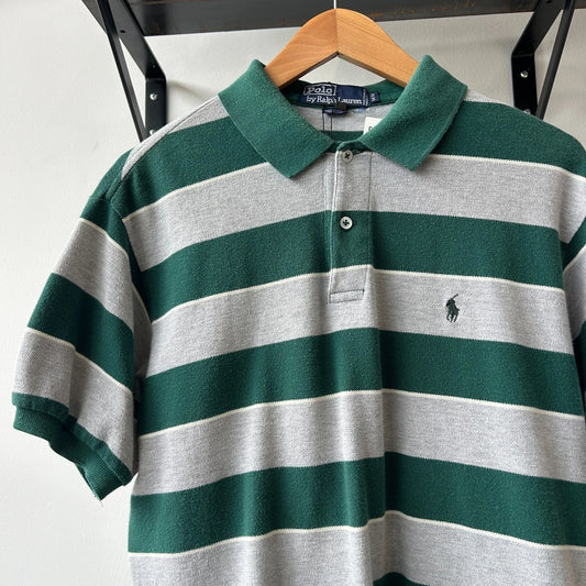 VINTAGE 90s | Ralph Lauren Sm Pony Tonal Striped Polo Shirt sz M/L