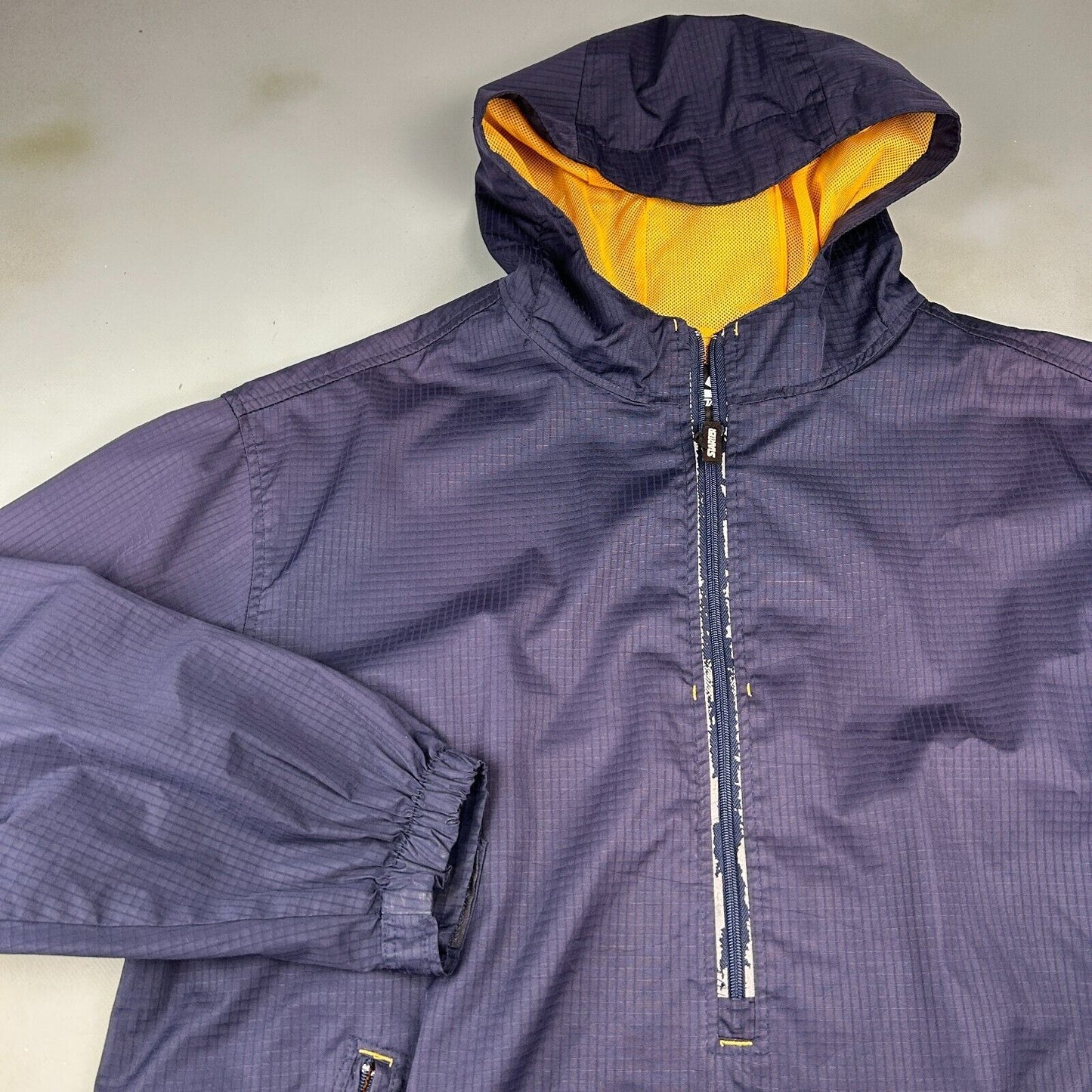 VINTAGE 90s | STARTER Ripstop 1/2 Zip Anorak Jersey Lined Jacket sz L Adult