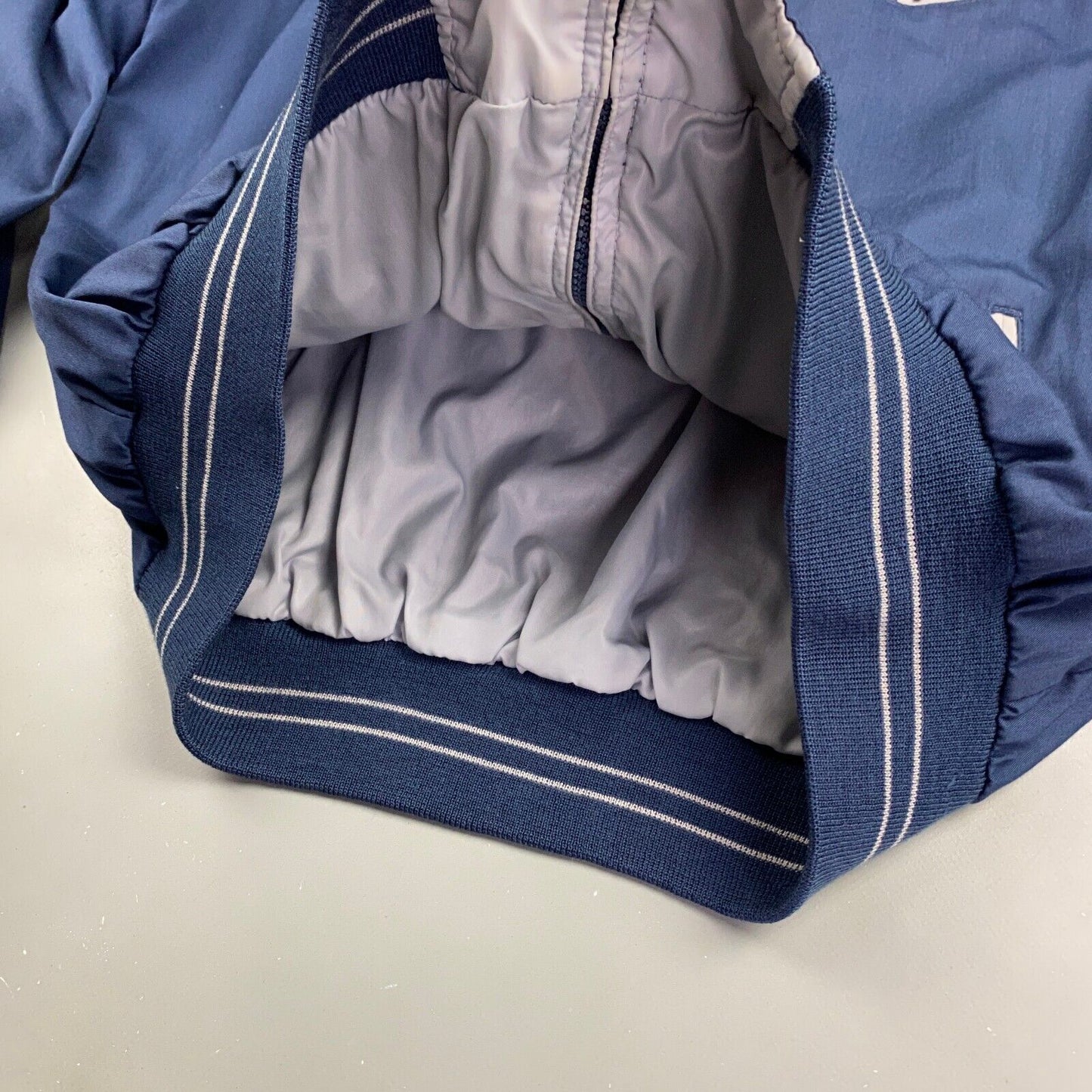 VINTAGE 90s Navy/ Grey Reversible Light Bomber Jacket sz Large Adult