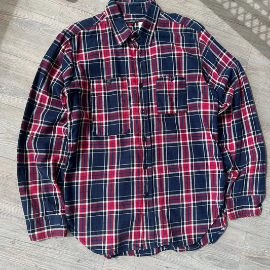 Engineered Garments NY | Plaid Flannel Reverse Pocket Button Down Shirt sz M