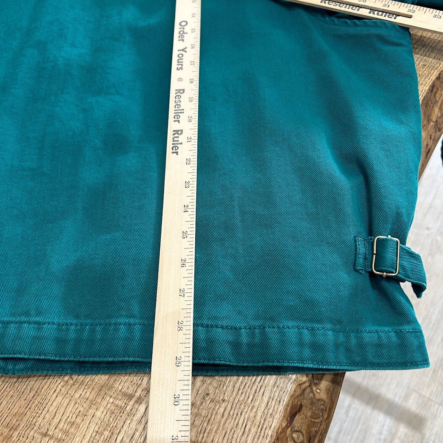 VINTAGE 90s | Get Used Green Denim Trucker Jacket sz XXL