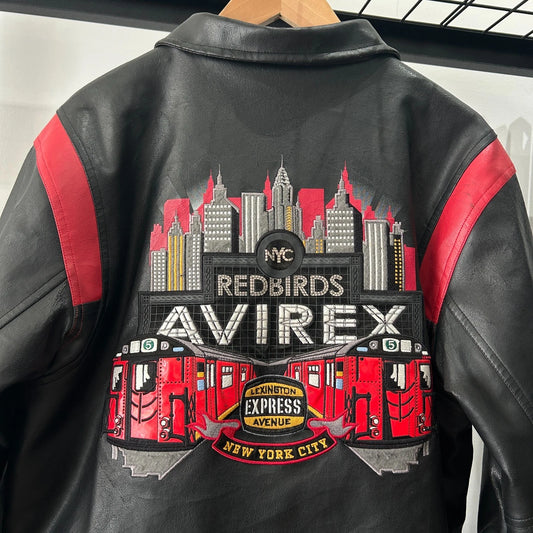 AVIREX | NYC Redbirds Vintage Leather Bomber Jacket sz S/M