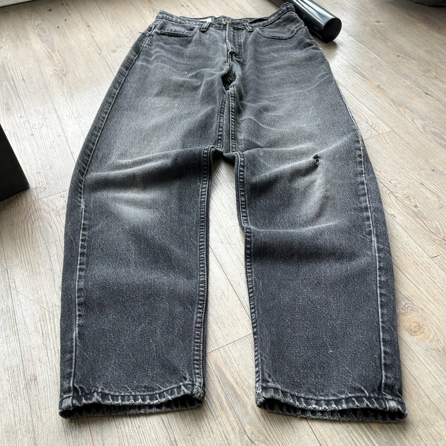 VINTAGE 90s | LEVIS 535 Faded Black Denim Jeans Pants sz W29 L32