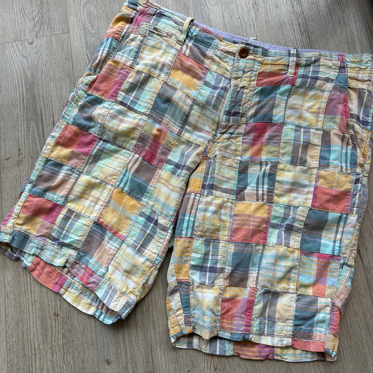 VINTAGE | J.Crew Madras Plaid Shorts sz W36