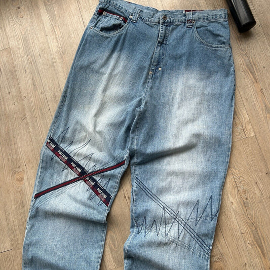 VINTAGE Y2K | Phat Farm Baggy Detailed Denim Jeans Pants sz W40 L34