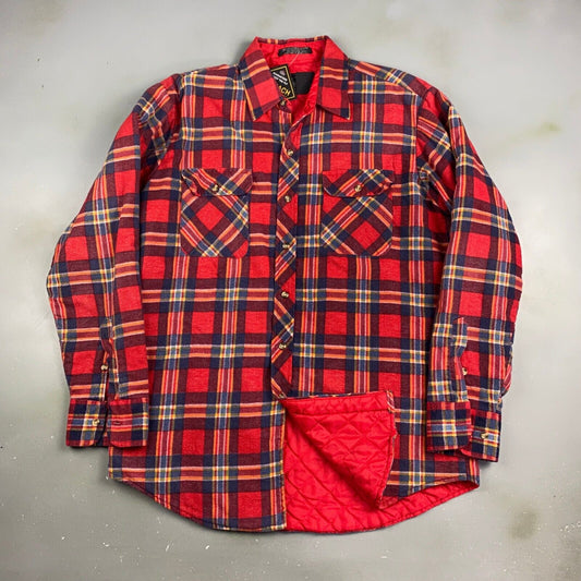 VINTAGE 90s Northwest Plaid Flannel Lined Button Up Shirt sz Large Adult