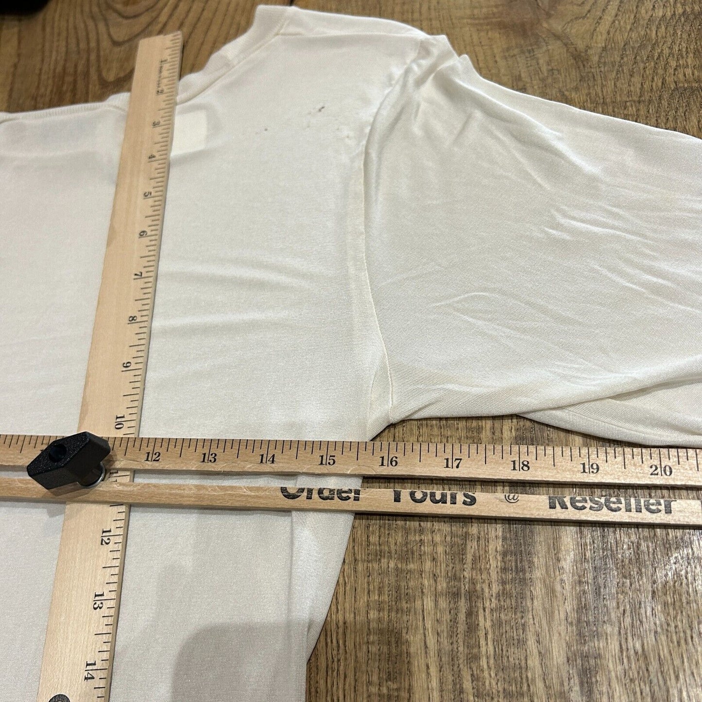 VINTAGE 80s | L.L Bean Sheer Spandex Cream Long Sleeve T-Shirt sz S