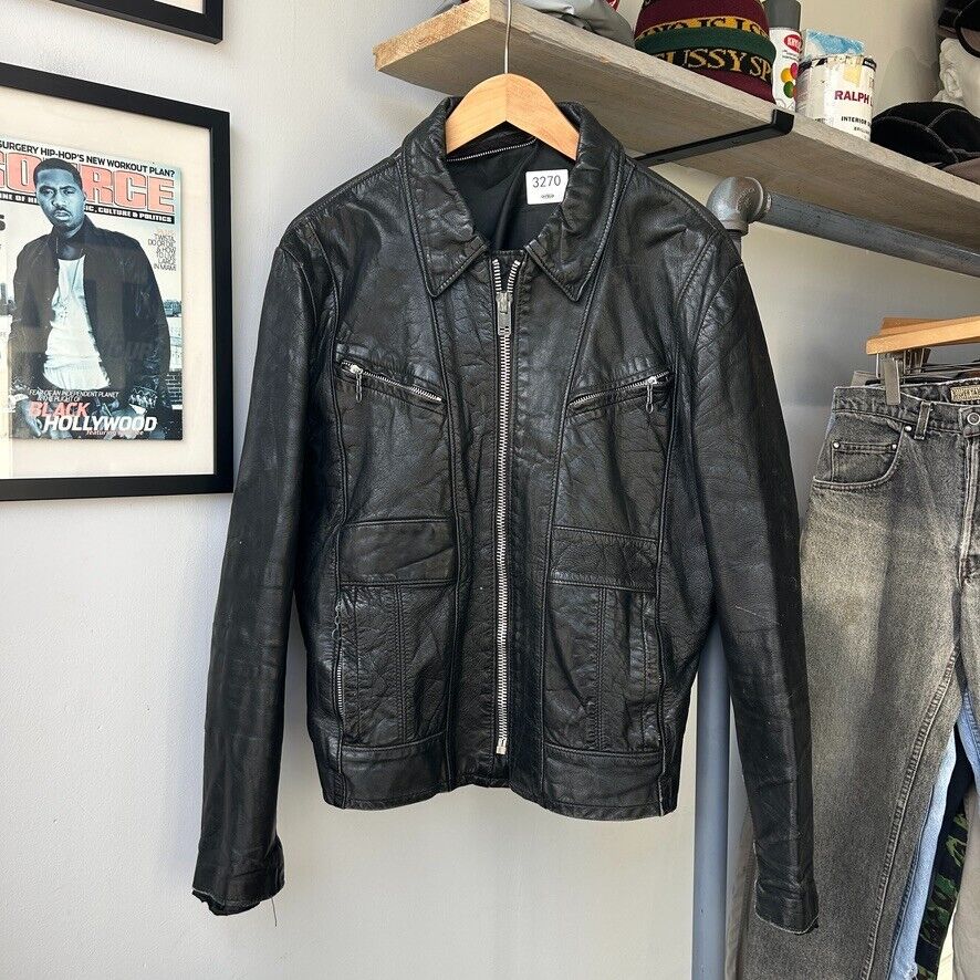 VINTAGE 70s | Schott NYC Motorcycle Leather Jacket sz M 40