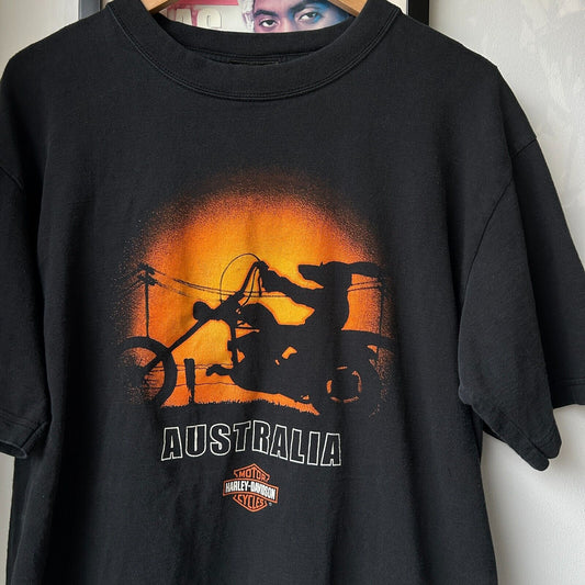 VINTAGE | Kangaroo Biker Harley Davidson Australia T-Shirt sz M/L
