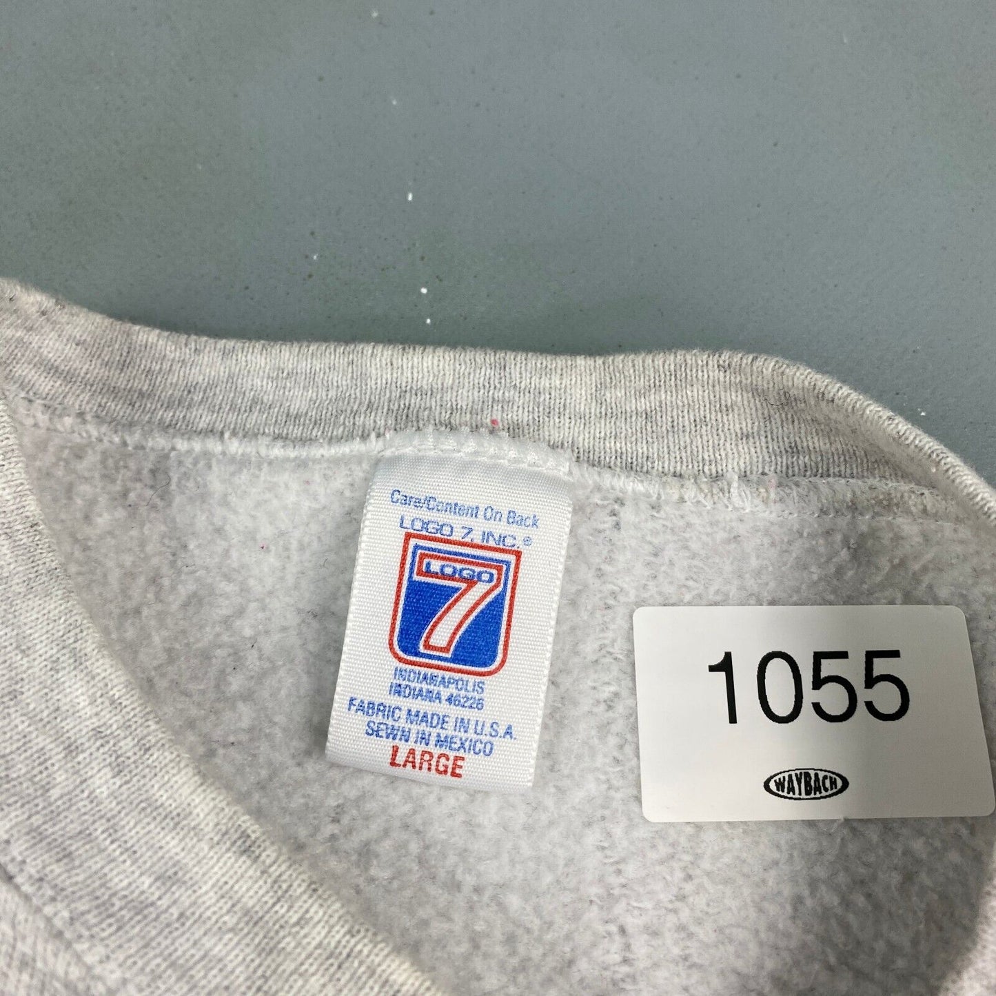 VINTAGE 90s Blank Grey Logo 7 Crewneck Sweater sz Large Men Adult