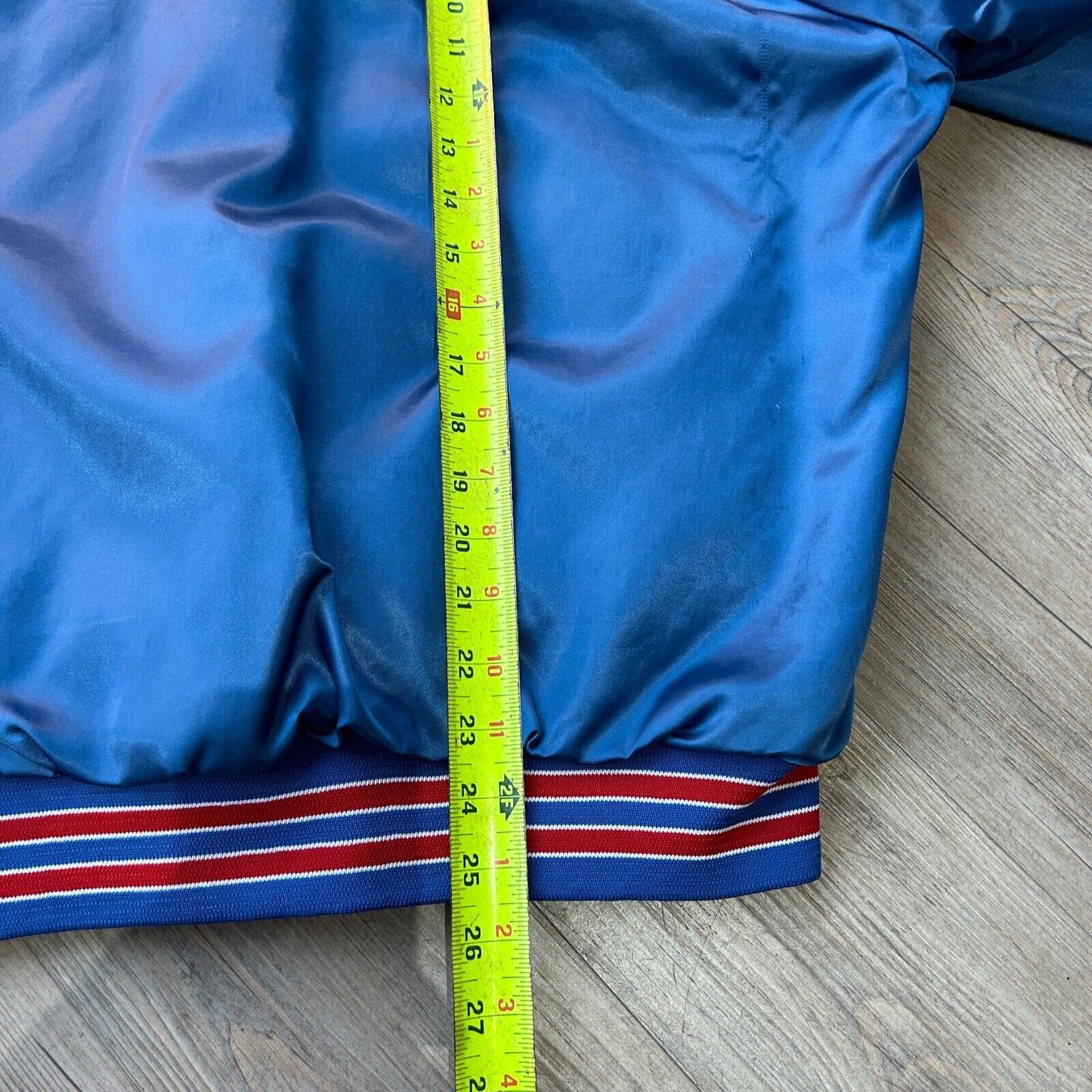 VINTAGE 80s | NY GIANTS NFL Nylon Button Snap Jacket sz M Adult