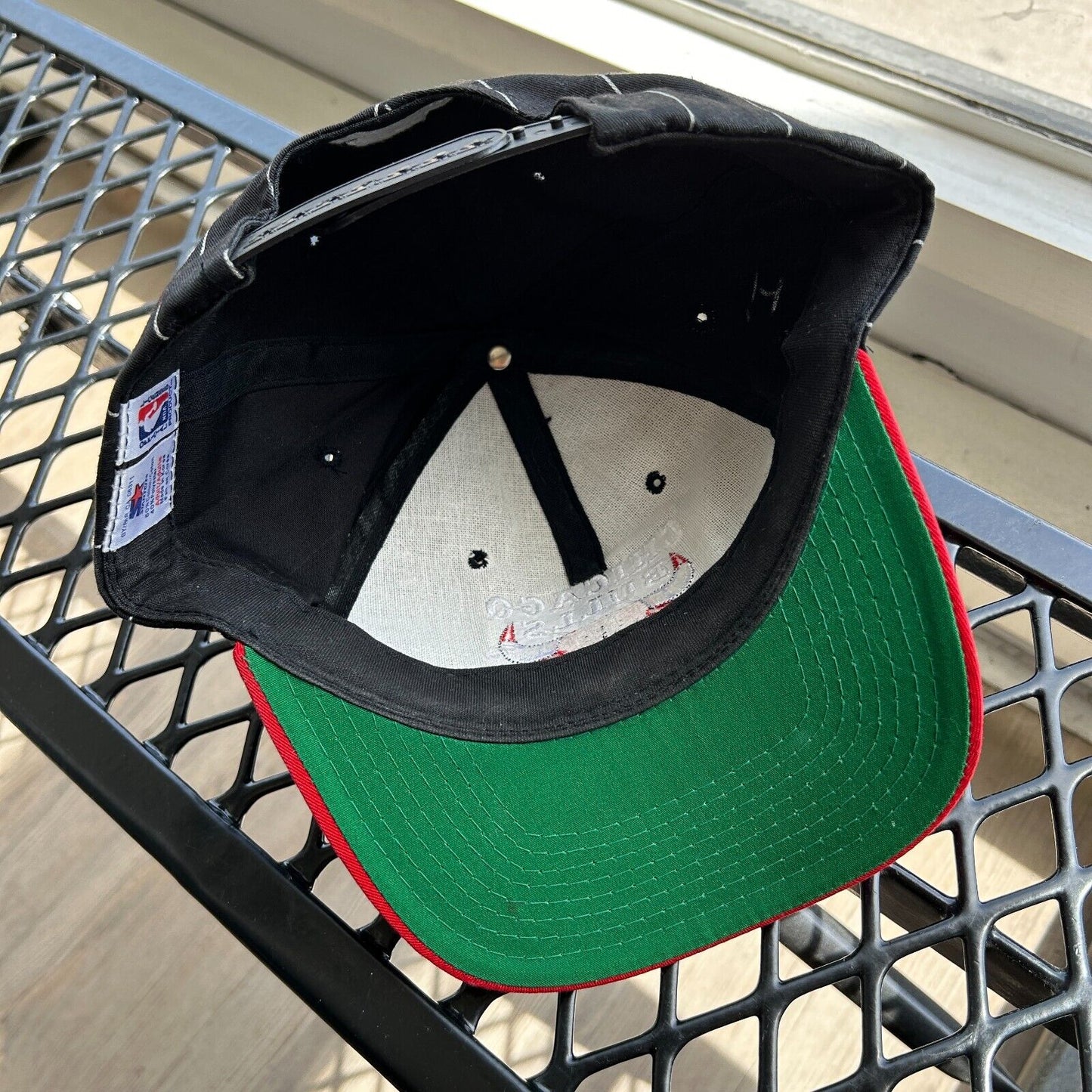 VINTAGE 90s | Chicago Bulls Pinstripe STARTER Snapback HAT One Size