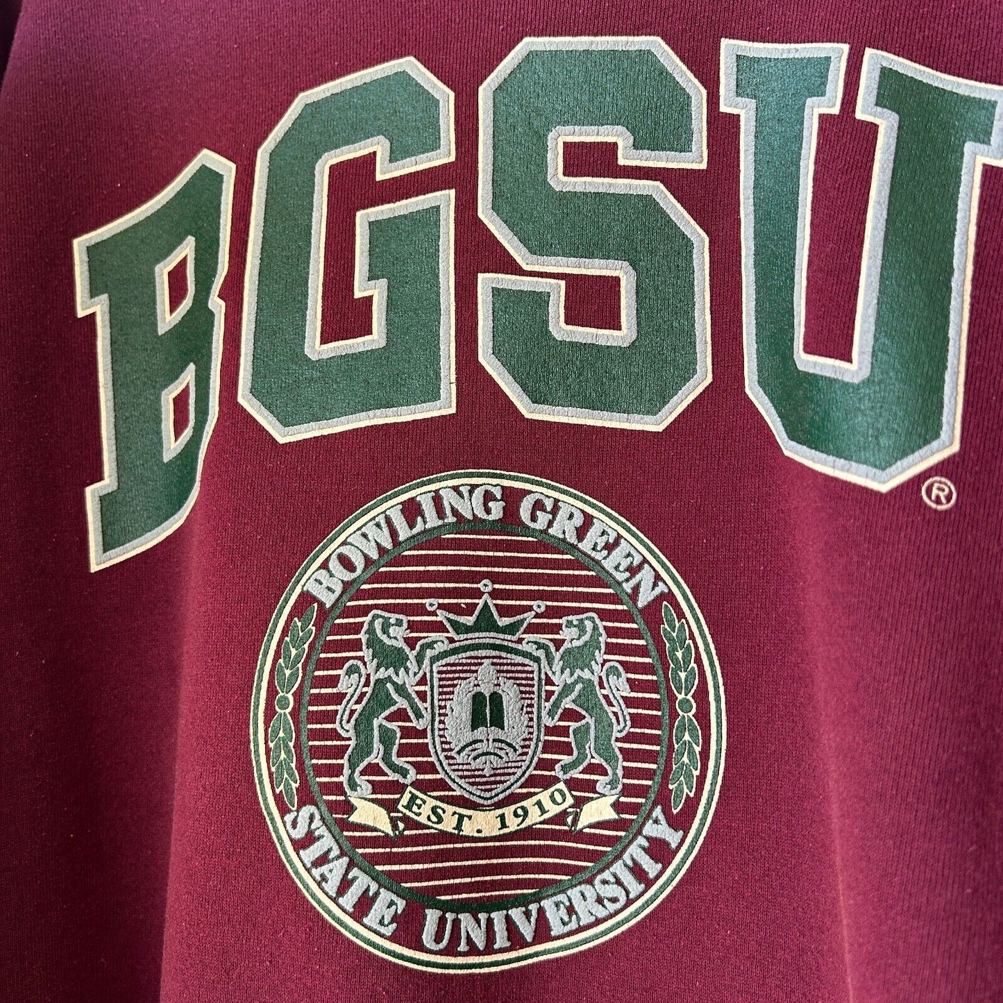 VINTAGE 90s | Bowling Green State University Crest Sweater sz XXL Adult