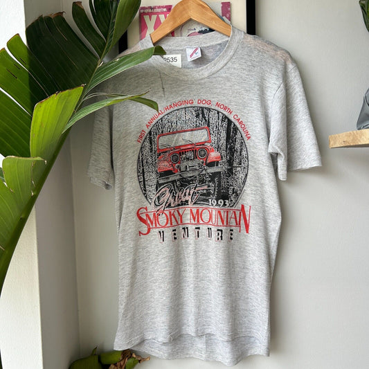 VINTAGE 90s | Smokey Mountain Venture Paper Thin Car T-Shirt sz M