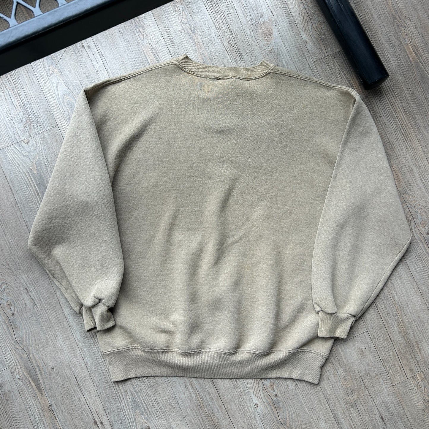 VINTAGE 90s | Russell Athletic Faded Tan Crew Sweater Made in USA sz XL