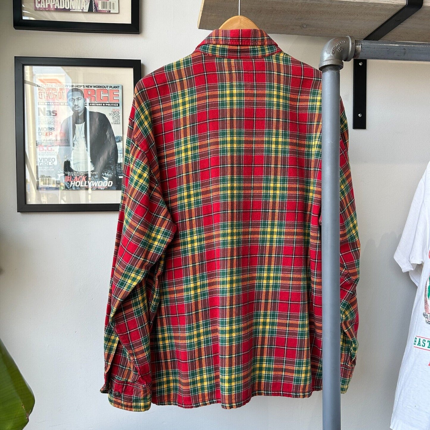 VINTAGE | GAP Plaid Zip Up Flannel Shirt sz L