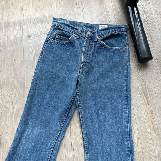 VINTAGE 80s | LEVI'S Flared Blue Denim Jeans Pants sz W28 L28 Made in USA