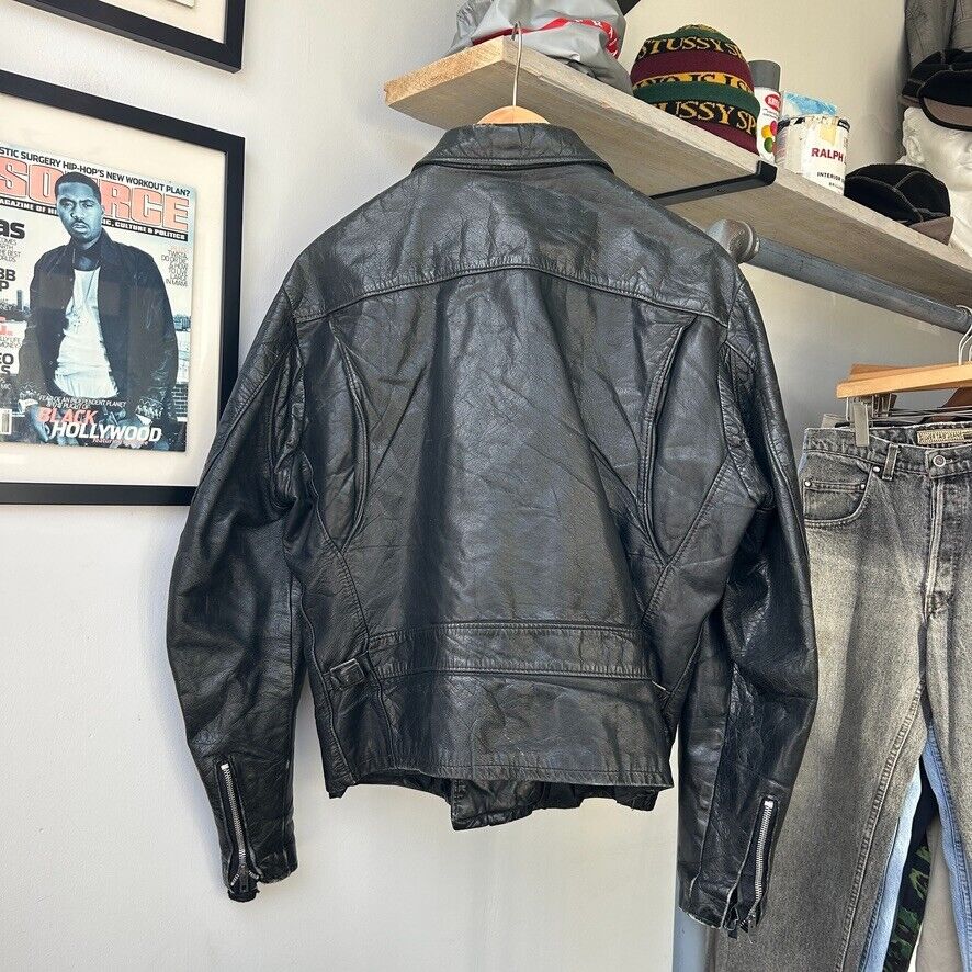 VINTAGE 70s | Schott NYC Motorcycle Leather Jacket sz M 40