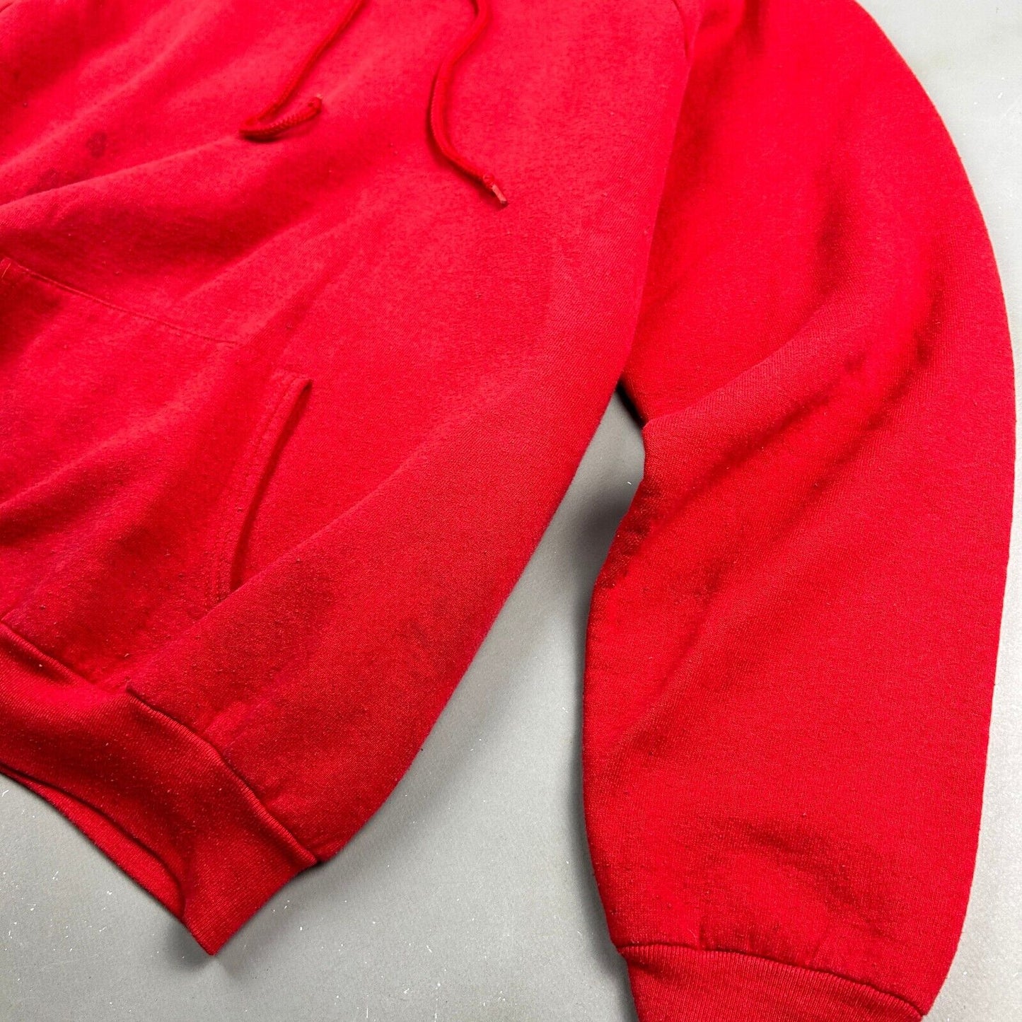 VINTAGE 90s FOTL Blank Red Hoodie Sweater sz Large Mens