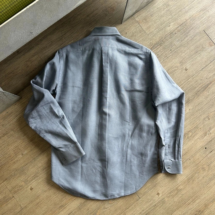 1990s Emporio ARMANI | Vintage Sharkskin Oxford Button Down Shirt sz M 38-15