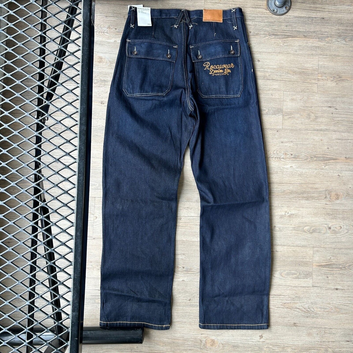 VINTAGE | Rocawear Raw Indigo Denim Contrast Stitch Jeans Pants NWT sz W35 L34