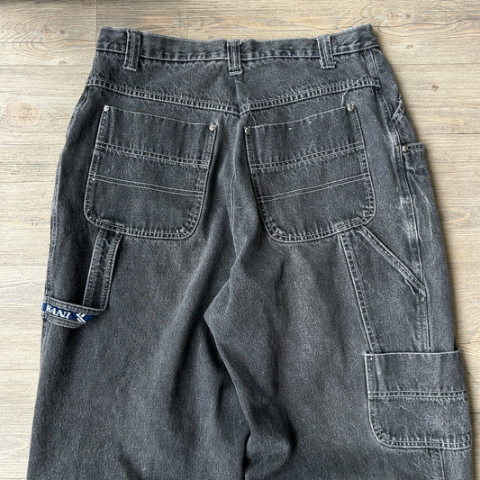 VINTAGE | Karl Kani Baggy Black Contrast Stitch Jeans Pants sz W33 L32