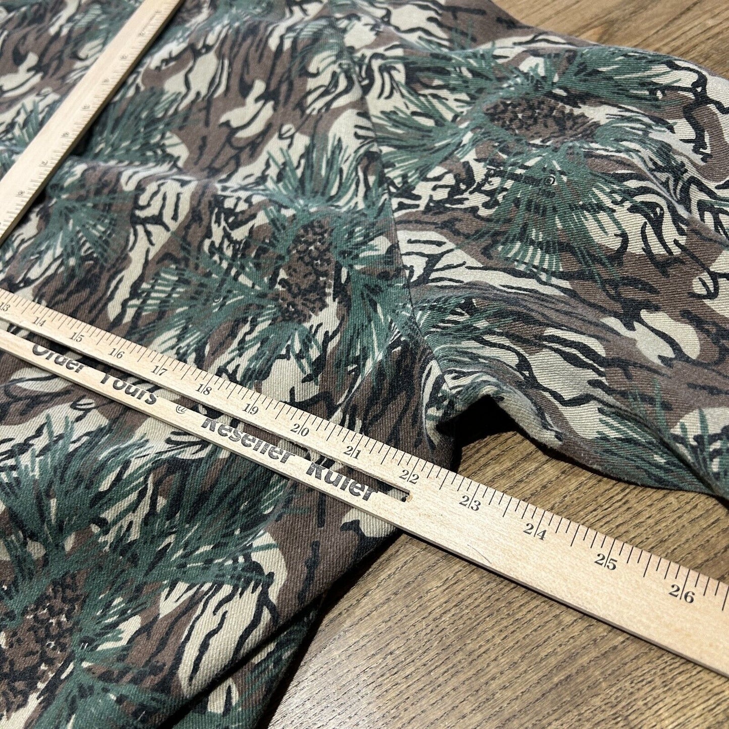 VINTAGE 80s | Piney Woods Natural Tree Camo Bomber Jacket sz L Adult