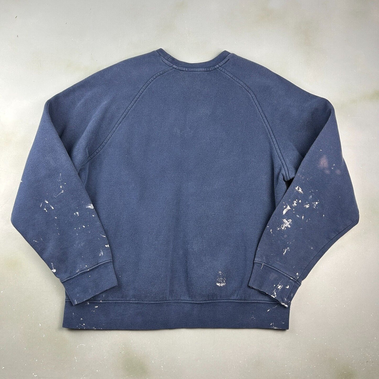 VINTAGE | NIKE Sm Swoosh Paint Splattered Navy Crewneck Sweater sz M Adult