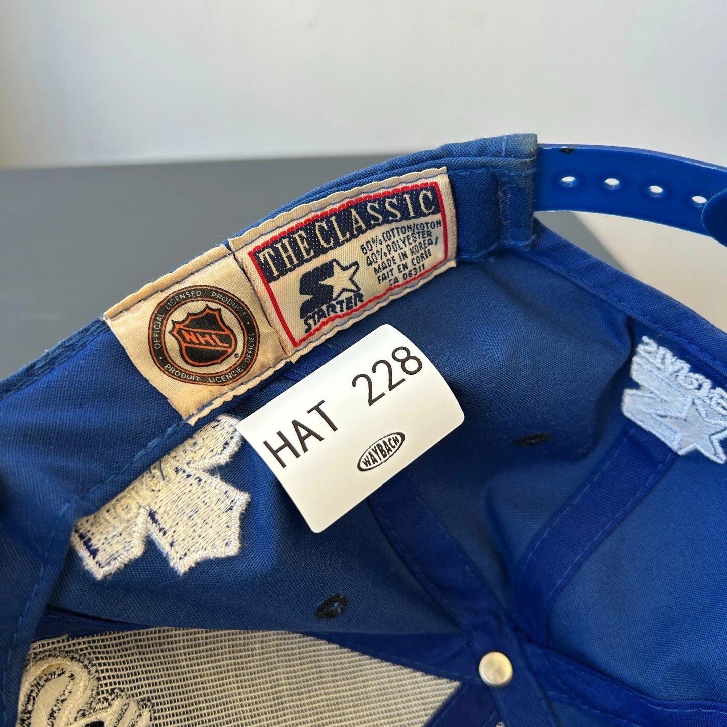 VINTAGE 90s | Toronto Maple Leafs NHL Script Starter Snapback Hat sz OS