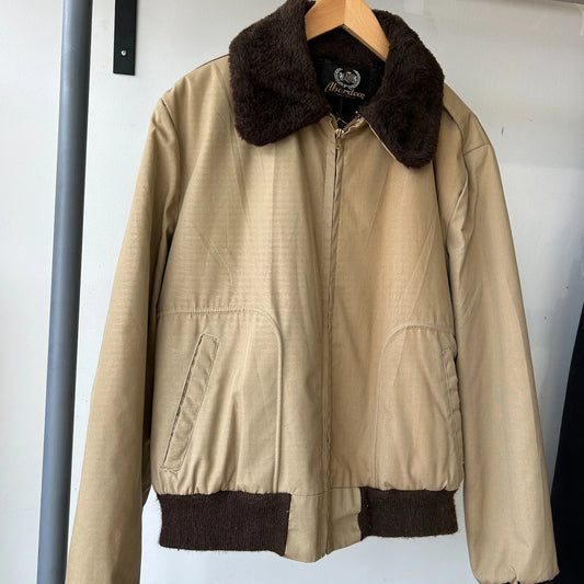 VINTAGE | Aberdeen Faux Fur Collar Bomber Jacket sz L 44