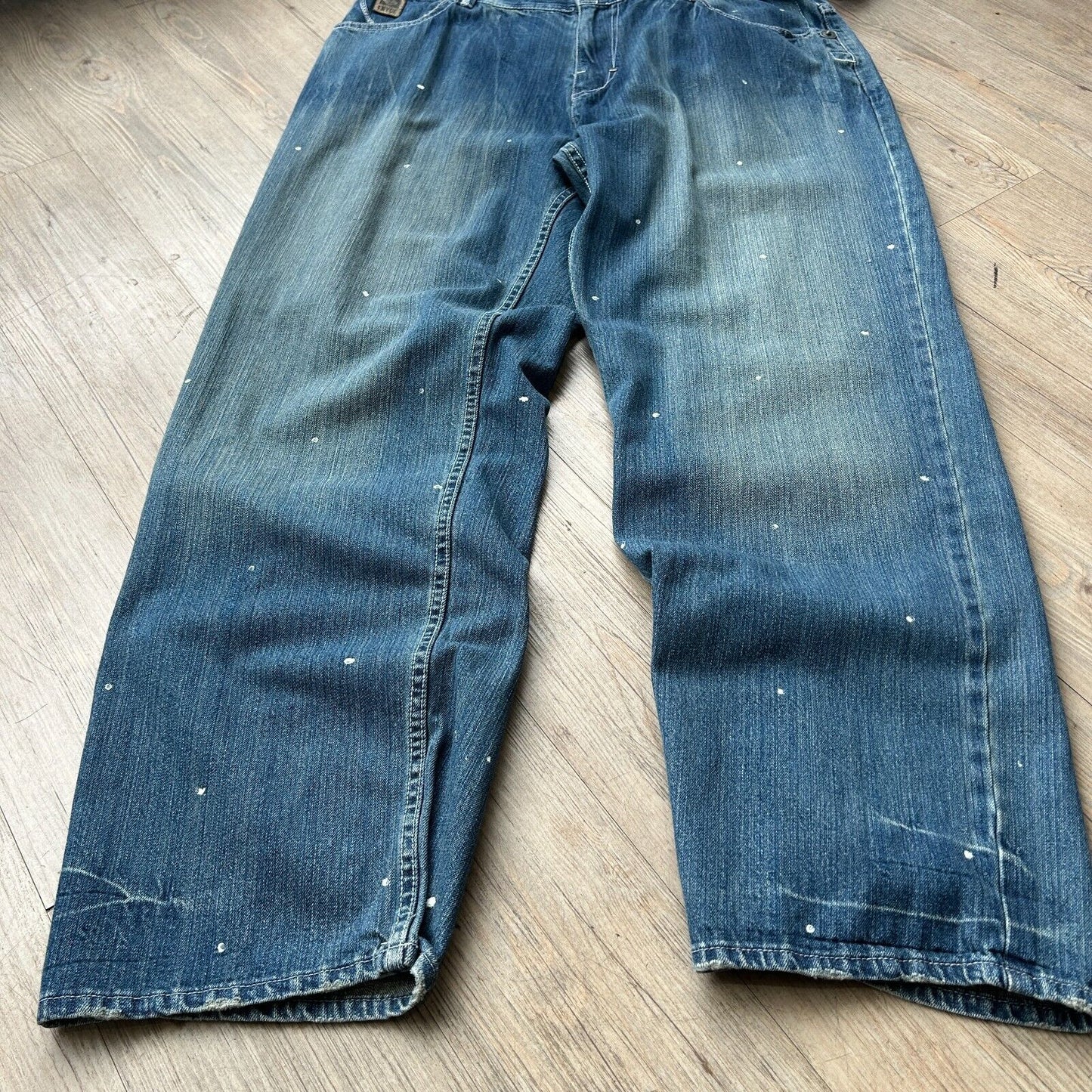 VINTAGE Y2K | Enyce Baggy Dotted Denim Jeans Pants sz W40 L34
