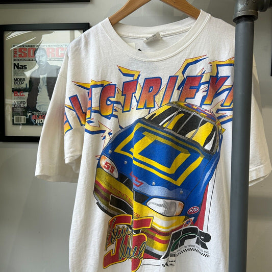 VINTAGE 90s | Nascar Electrified Racing Big Car Graphic T-Shirt sz L Adult
