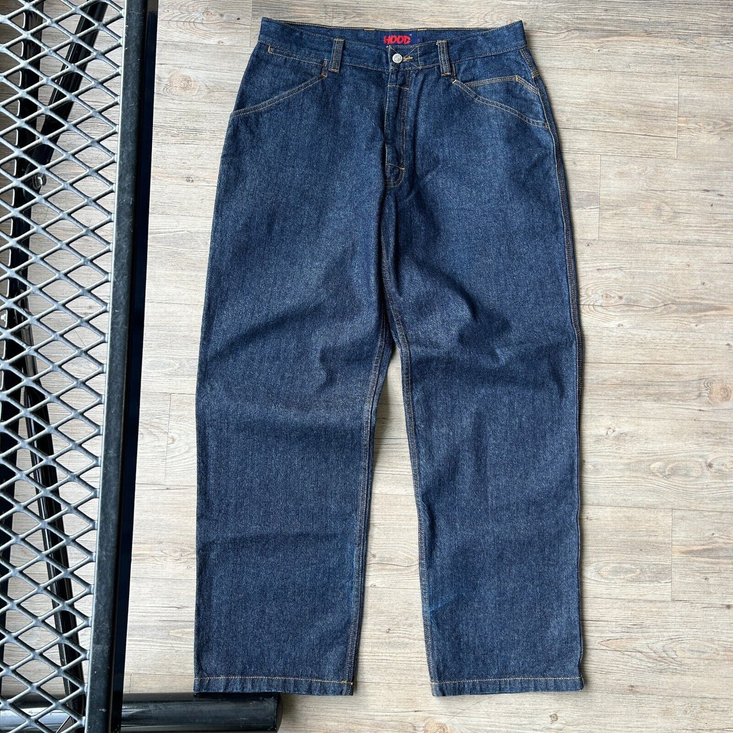 VINTAGE | Hood Jeans Co Contrast Stitch Dark Wash Denim Pants sz W36 L34