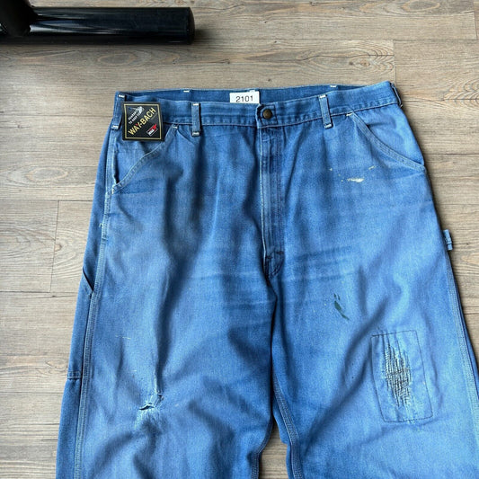 VINTAGE 80s | Sun Faded WorkWear Baggy Jeans Pants sz W38 L30