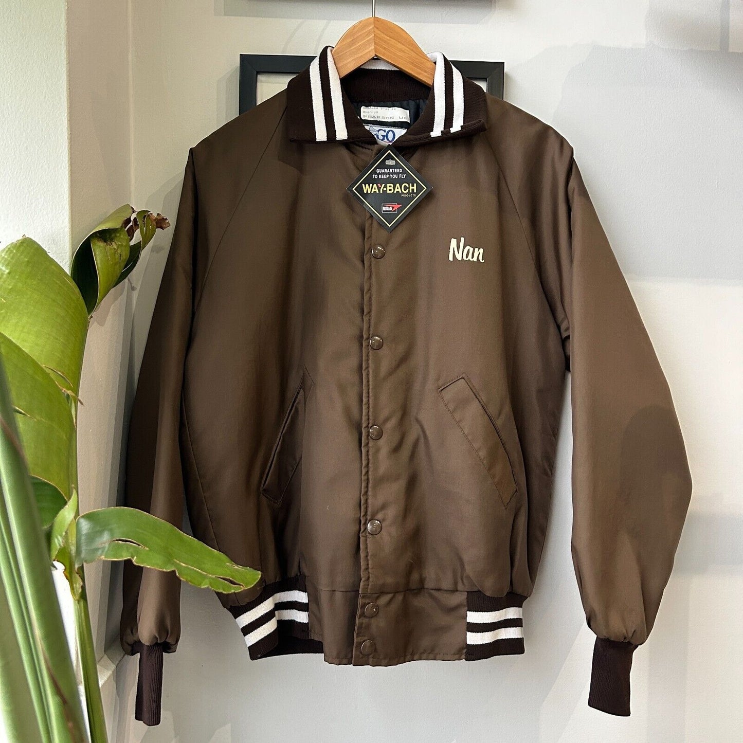 VINTAGE 90s | Lazy Ranch & Horse Co Brown Button Snap Bomber Jacket sz S Adult