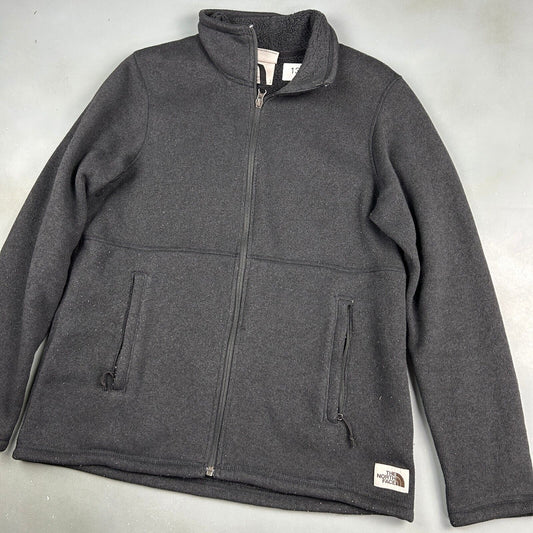 VINTAGE The North Face Black Zip Up Fleece Sweater sz Large Adult