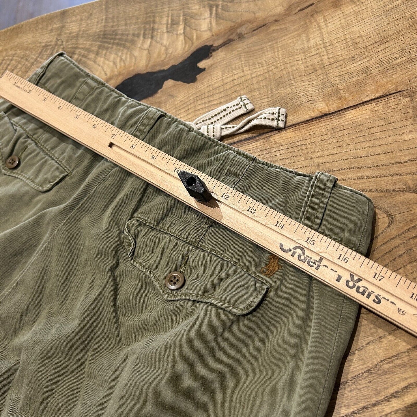 VINTAGE | Ralph Lauren Faded Olive Cotton Canvas Shorts sz W32