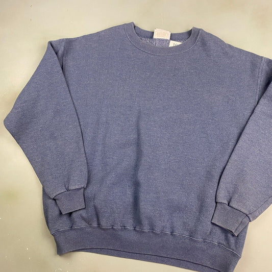 VINTAGE 90s Blank Grey Lee Heavyweight Crewneck Sweater sz Large Men Adult